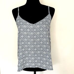 Hollister blue and white flowy tank - Medium